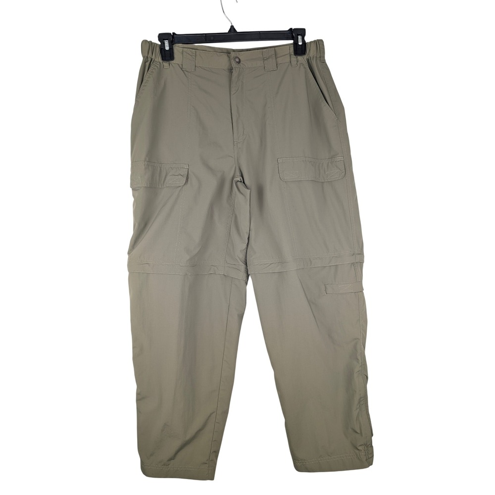 White Sierra Convertible Cargo Pants Mens L Olive Green Hiking Zip Off Outdoor